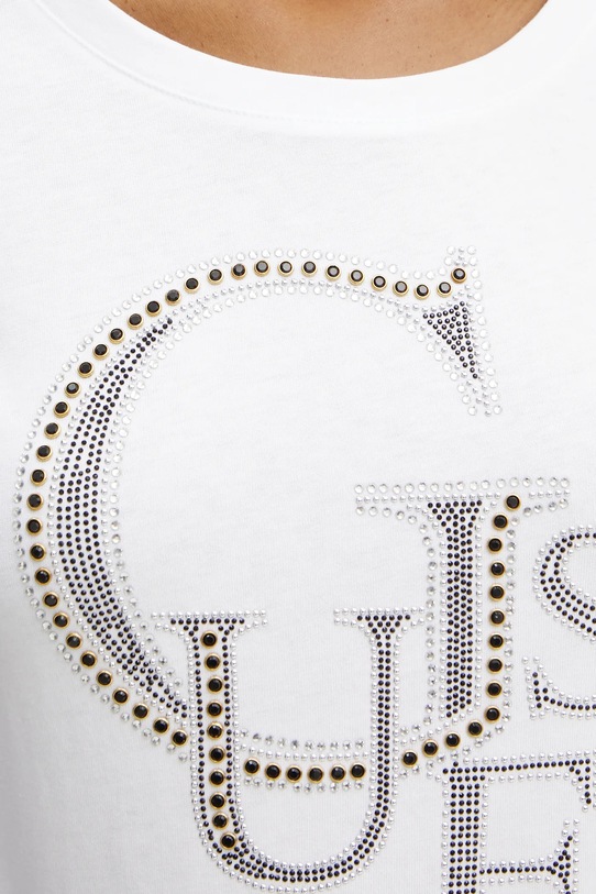 Bavlněné tričko s dlouhým rukávem Guess W4BI29.I3Z14 bílá