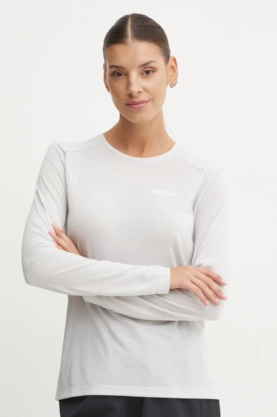 Sportovní tričko s dlouhým rukávem Jack Wolfskin Vonnan šedá A60290