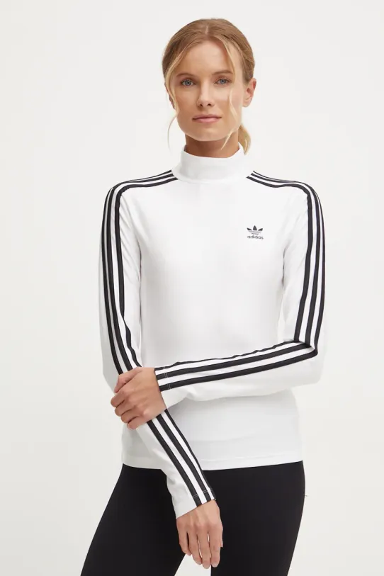 adidas Originals longsleeve 3-S Trneck Longsleeve cu modele bej JG1535