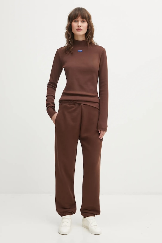 Hugo Blue longsleeve Easy Longsleeve_B 50525318 brązowy AW25