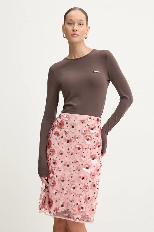 Блуза с дълги ръкави Rotate кафяв 113132573