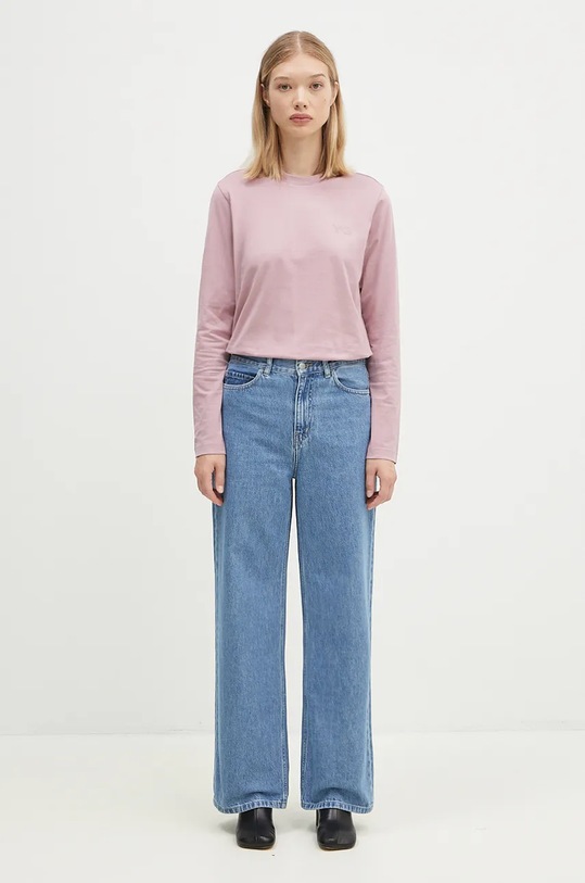 Y-3 cotton longsleeve top Regular Longsleeve Tee JD9823 pink