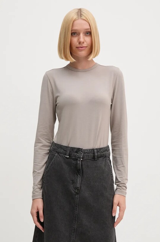 Majica dugih rukava Calvin Klein slim bež K20K207745