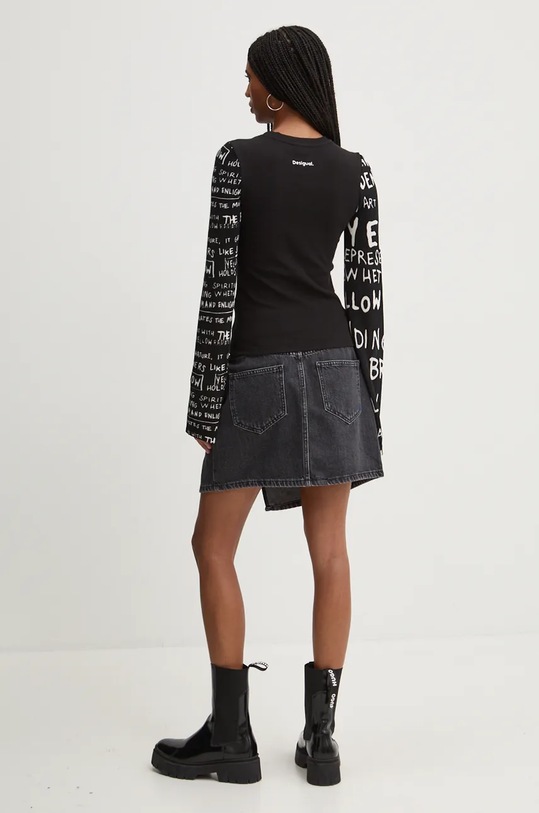 Odzież Desigual longsleeve REBE 24WWTK78 czarny