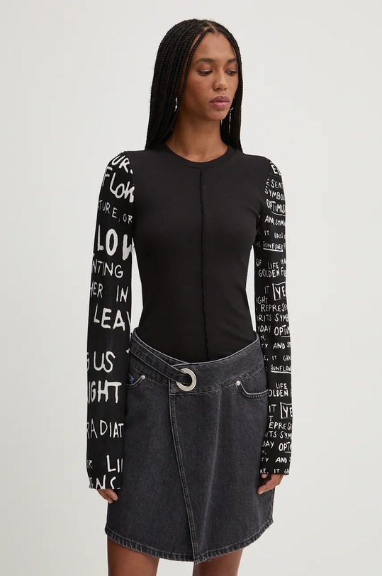 Longsleeve Desigual REBE μαύρο 24WWTK78