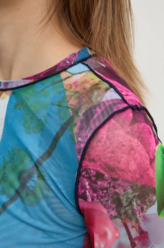 Tričko s dlouhým rukávem Desigual AIRPLANE-LACROIX 24WWTK87 modrá