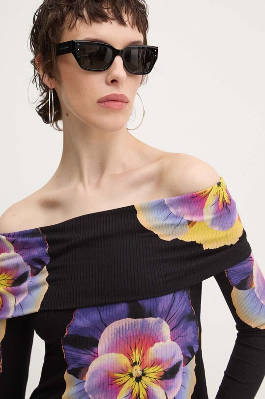 Majica dugih rukava Desigual PENSEE crna 24WWTK92