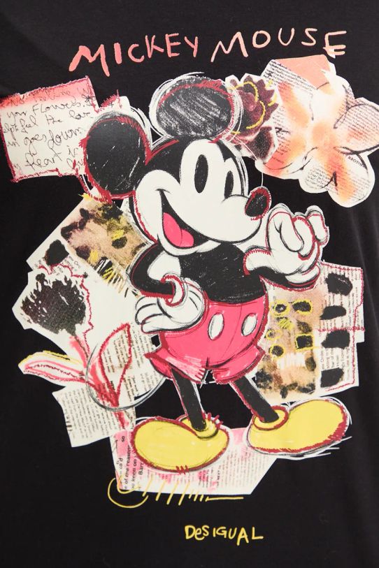 Desigual longsleeve PATCHMICKEY 24WWTKA2 negru