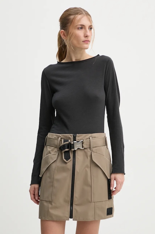 Bavlnené tričko s dlhým rukávom Levi's slim čierna A9343