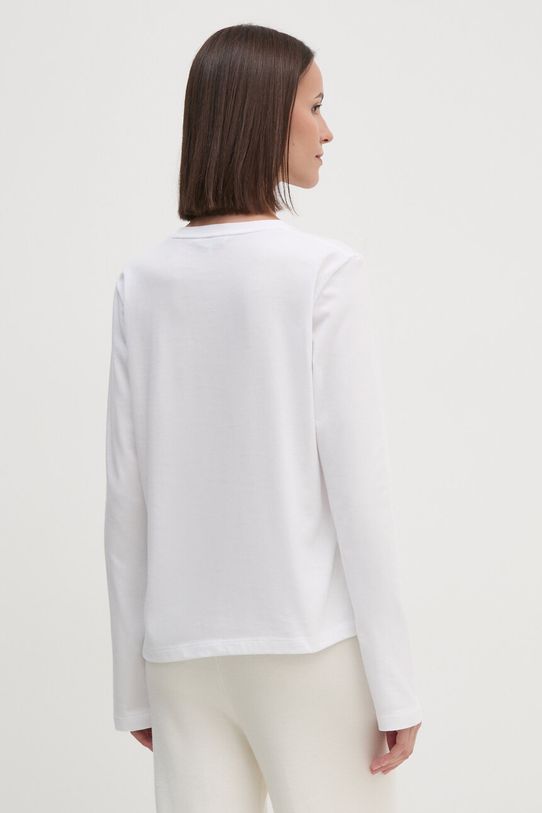Odzież Tommy Hilfiger longsleeve bawełniany WW0WW43620 biały