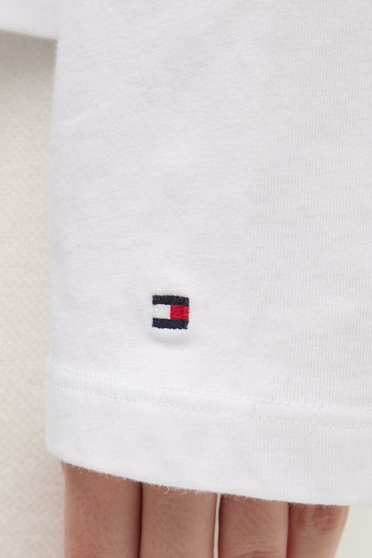 Tommy Hilfiger longsleeve din bumbac WW0WW43620 alb