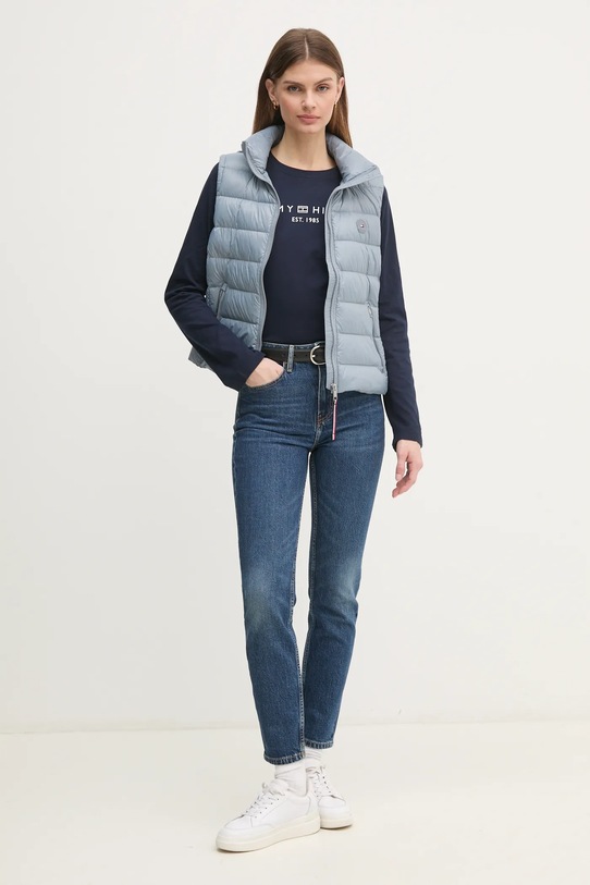 Бавовняний лонгслів Tommy Hilfiger WW0WW43620 темно-синій NC24