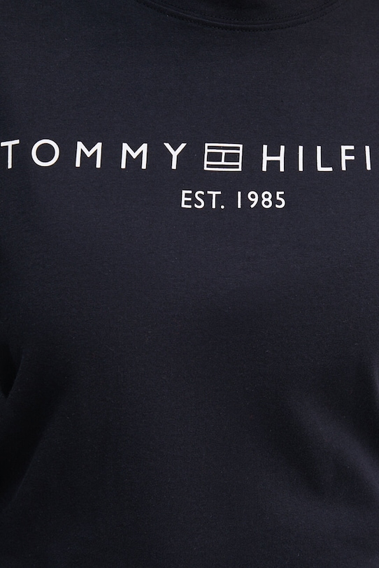 Bavlnené tričko s dlhým rukávom Tommy Hilfiger tmavomodrá WW0WW43620
