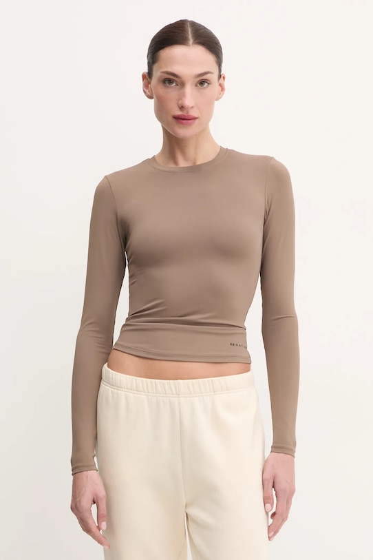 Tričko s dlouhým rukávem P.E Nation Foundation LS slim hnědá 243L265