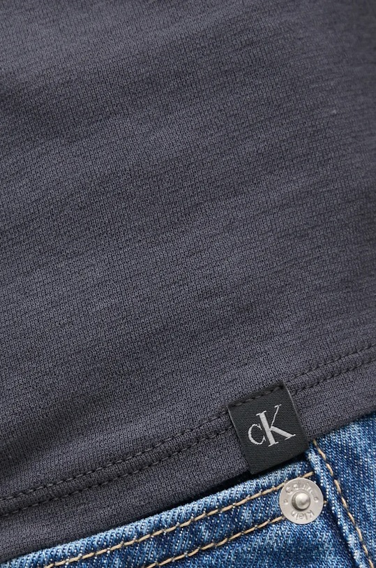 Bavlněné tričko s dlouhým rukávem Calvin Klein Jeans J20J224453 šedá