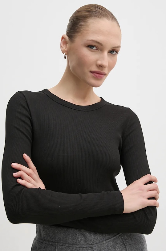 Calvin Klein Jeans longsleeve z elastanem czarny J20J224454