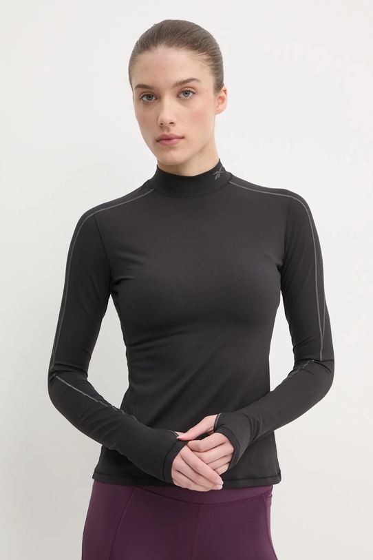 Tréninkové tričko s dlouhým rukávem Reebok nášivka černá 100205680