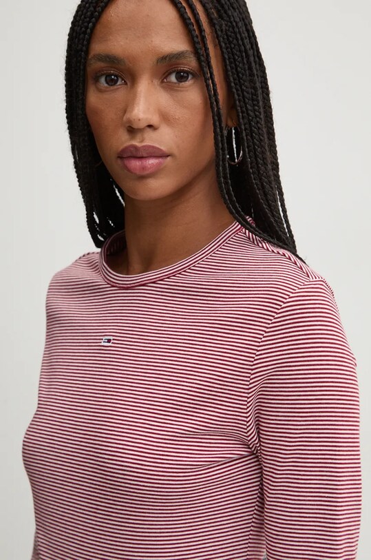 Tommy Jeans longsleeve rosu DW0DW19043