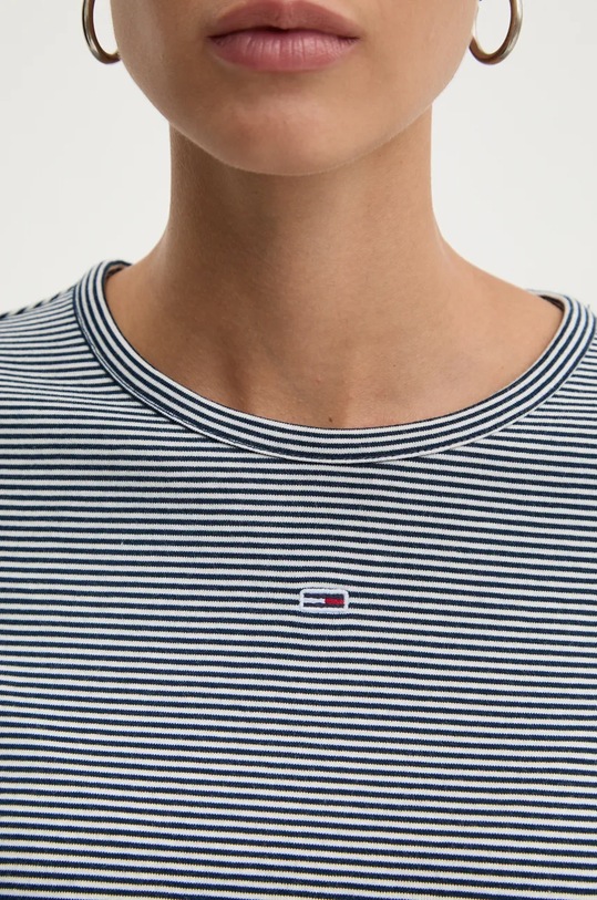 Tričko s dlhým rukávom Tommy Jeans DW0DW19043 tmavomodrá