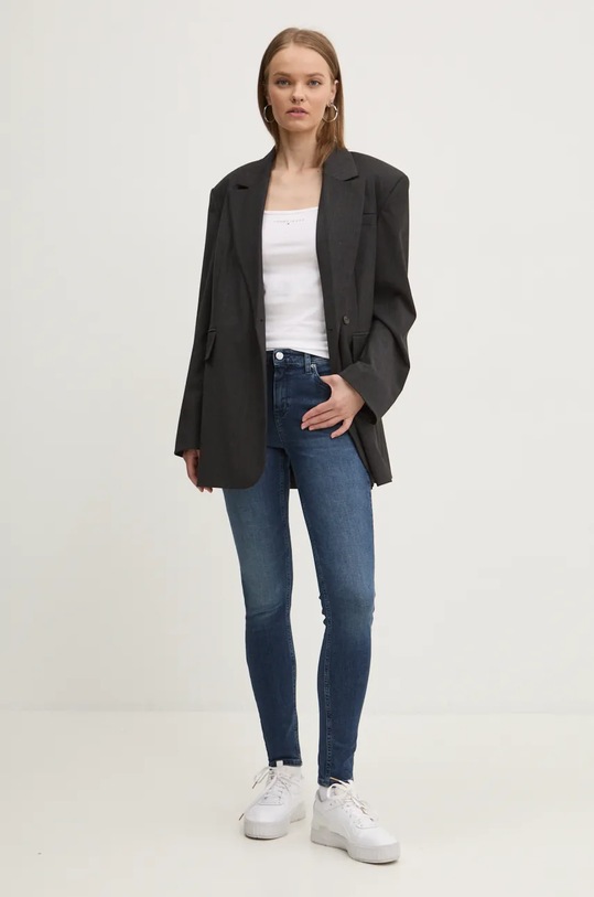 Блуза с дълги ръкави Tommy Jeans DW0DW18791 бял AW24