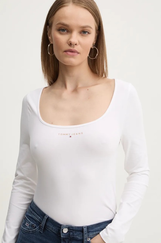 Блуза с дълги ръкави Tommy Jeans бял DW0DW18791