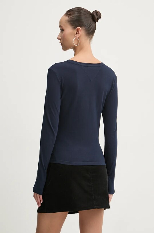 Odzież Tommy Jeans longsleeve bawełniany DW0DW18793 granatowy