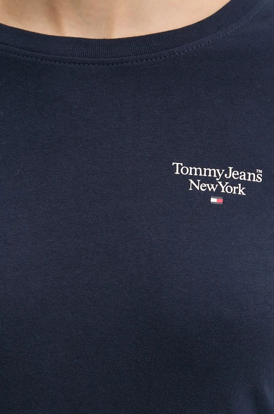Бавовняний лонгслів Tommy Jeans DW0DW18793 темно-синій