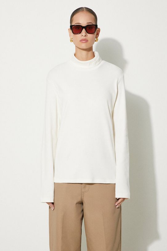 Tričko s dlouhým rukávem Carhartt WIP Signature Mockneck regular béžová I034019.D6XX