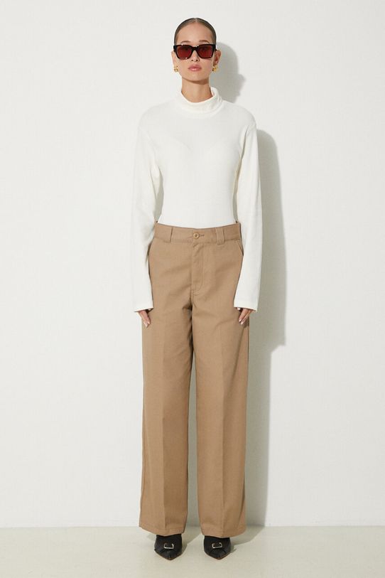 Tričko s dlhým rukávom Carhartt WIP Signature Mockneck I034019.D6XX béžová AW24