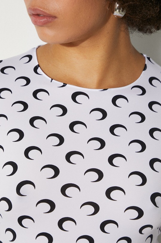 Marine Serre longsleeve shirt Moon Printed Jersey Second Skin Crewneck Top WTS006A