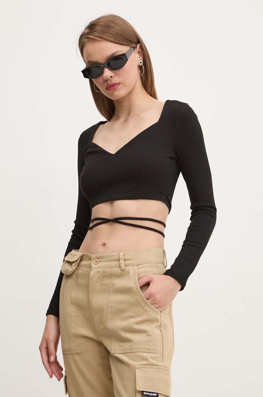 Tričko s dlouhým rukávem Sixth June černá 34312