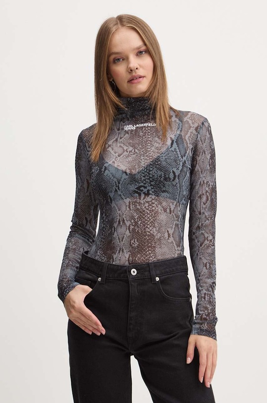 Karl Lagerfeld Jeans longsleeve animal gri 246J1702