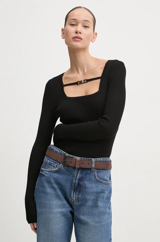 Svetr Karl Lagerfeld Jeans čtvercový černá 246J2002