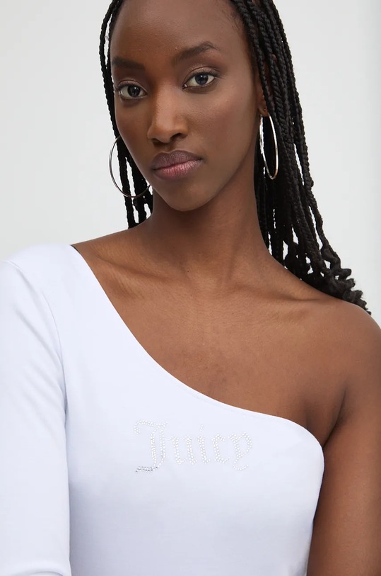 Juicy Couture longsleeve NELLA ASYMMETRIC TOP imprimeu alb JCWCT24310.117