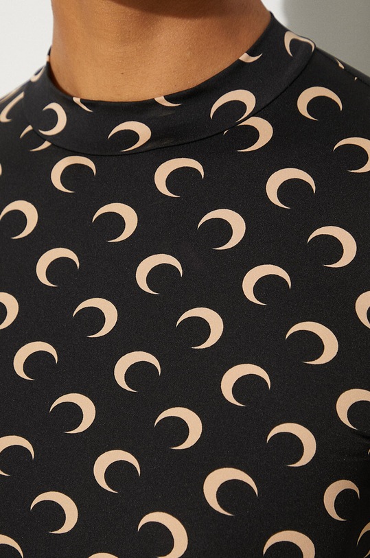 Marine Serre longsleeve shirt Recycled Moon Jersey Second Skin Highneck Top WTS005A.CJER0001