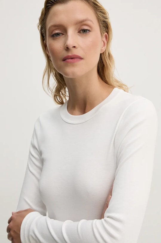 A.L.C. longsleeve din bumbac uni alb 8KTOP00782