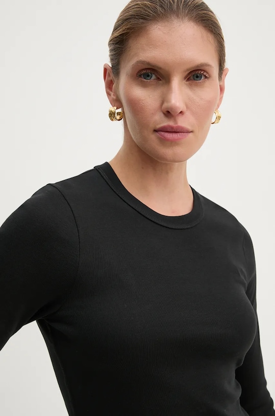 Бавовняний лонгслів A.L.C. чорний 8KTOP00782