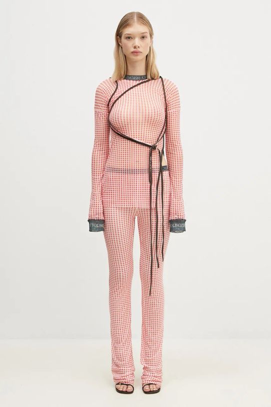 Ottolinger longsleeve shirt Mesh Deconstructed Longsleeve all-over print red 1010201821