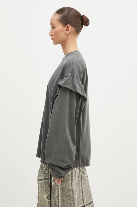 Бавовняний лонгслів Ottolinger Deconstructed Oversized Longsleeve 2215010111 сірий AW24