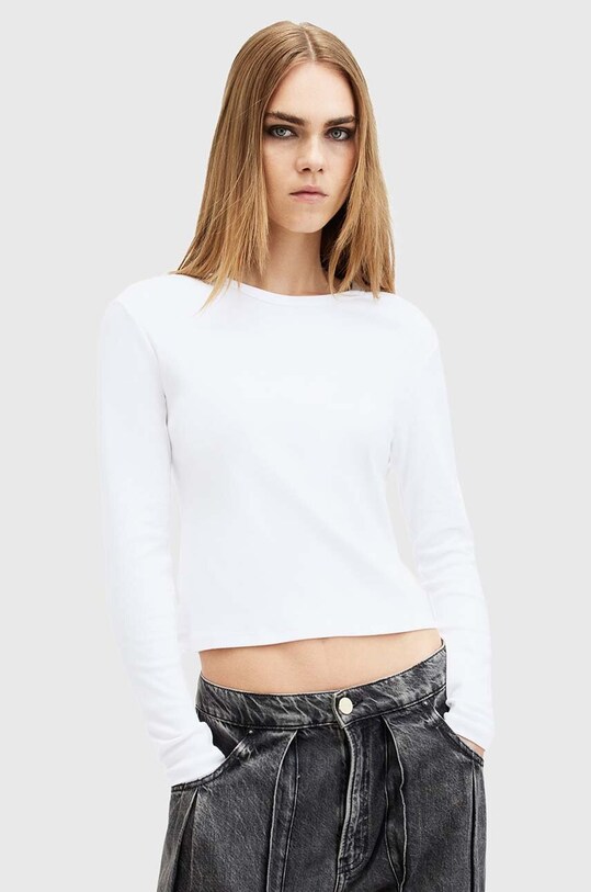 Бавовняний лонгслів AllSaints STEVIE LS TEE бавовна білий W184JB