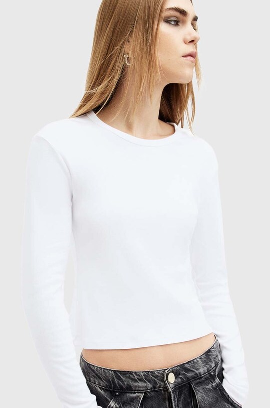 Бавовняний лонгслів AllSaints STEVIE LS TEE W184JB білий AW24