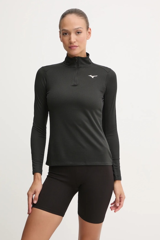 Joggingová mikina Mizuno Dryaeroflow bez kapuce černá J2GAB704
