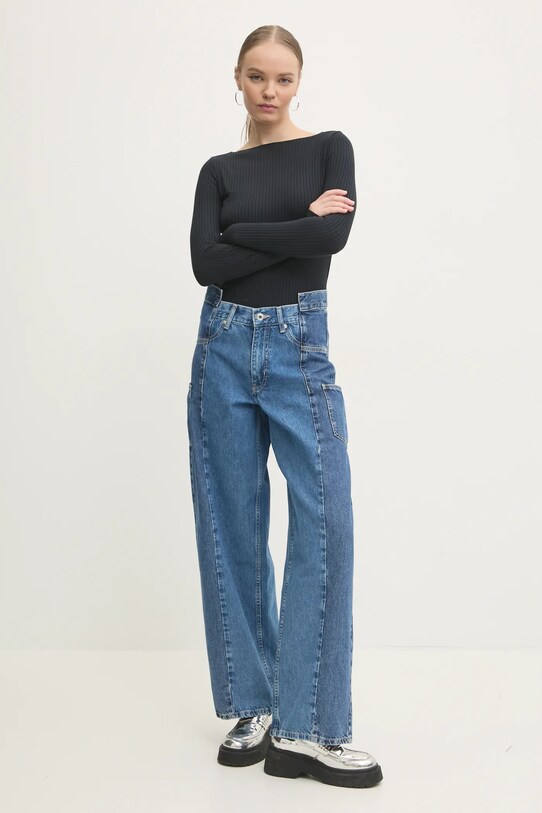Tričko s dlhým rukávom Abercrombie & Fitch KI139.4606.900 čierna AW24