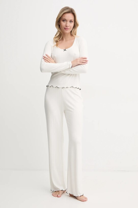 Μακρυμάνικη μπλούζα πιτζάμας Abercrombie & Fitch KI146.4045.178 μπεζ AW24