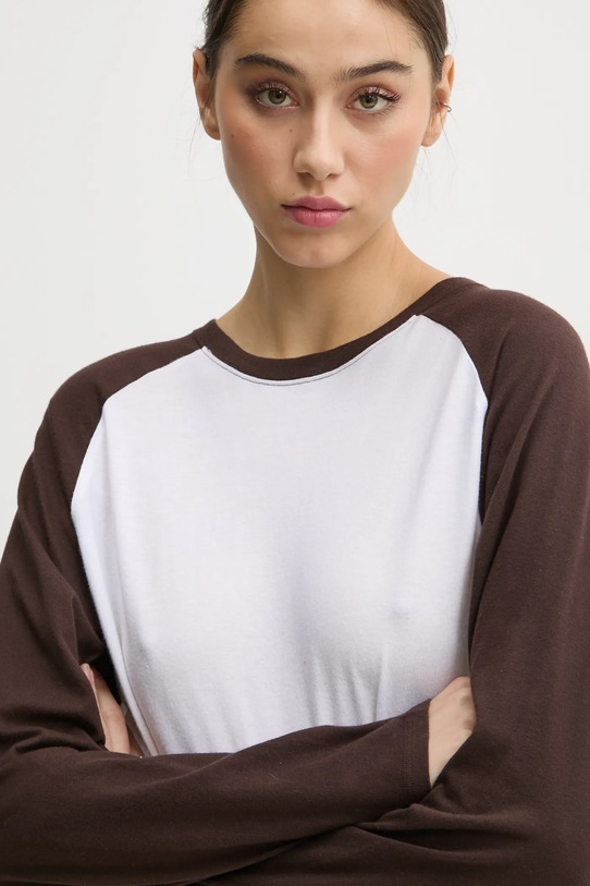 Pamučna majica dugih rukava Hollister Co. bež KI339.3682.402