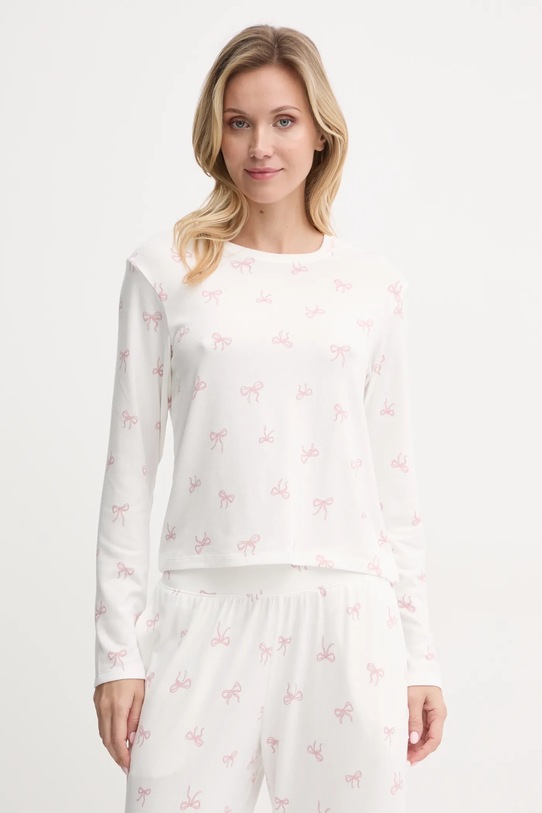 Hollister Co. longsleeve piżamowy dzianina beżowy KI346.4038.108