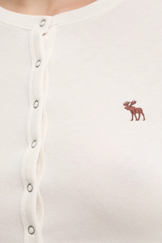 Tričko s dlhým rukávom Abercrombie & Fitch béžová KI139.4667.178