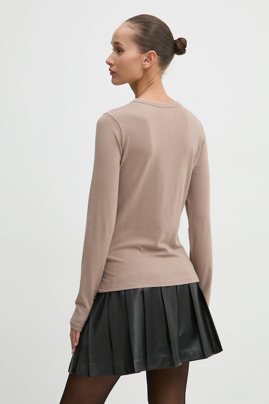 Oblečenie Tričko s dlhým rukávom Abercrombie & Fitch KI139.4756.410 béžová