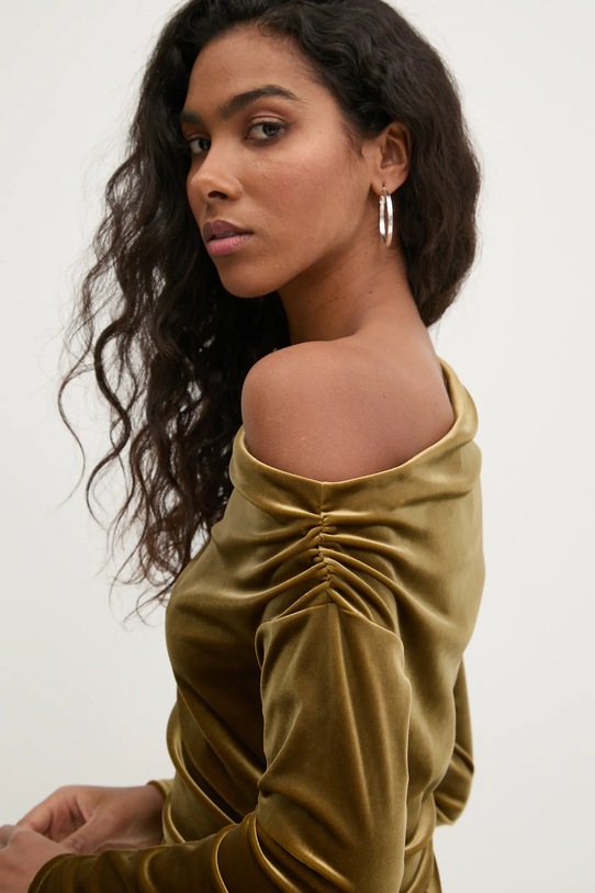 Кадифен суичър Abercrombie & Fitch зелен KI139.4785.300