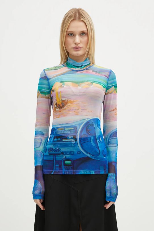 JW Anderson blouse Turtleneck Underpinning slim blue JO0224.PG1610.835